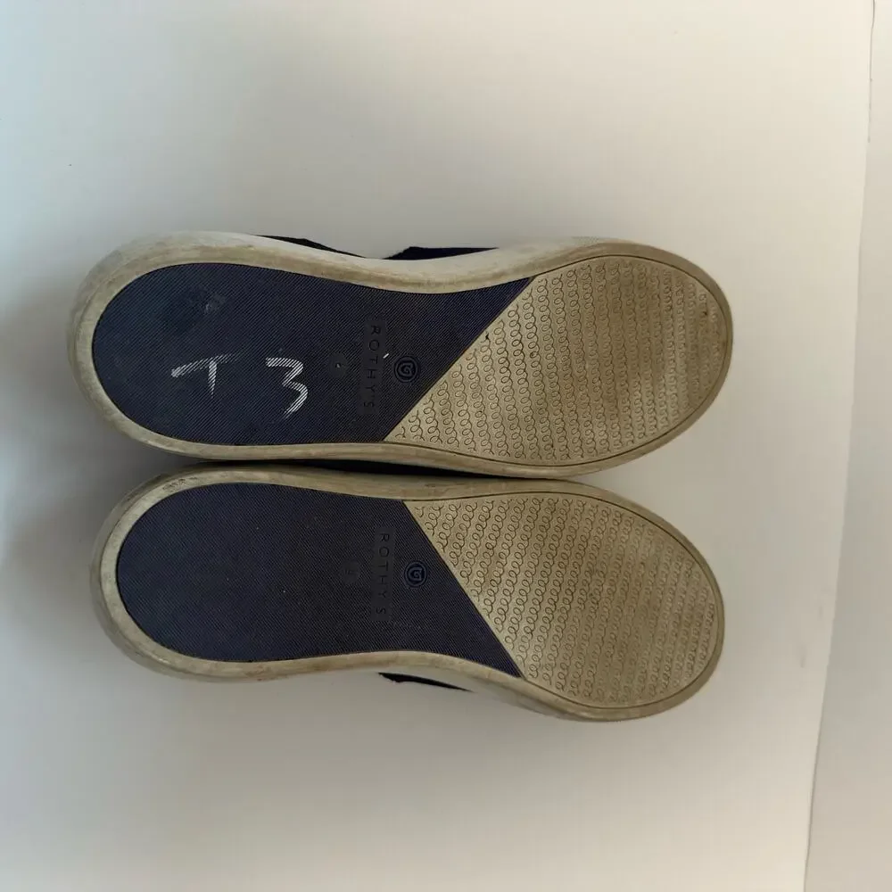 Rothy's Women's The Sneaker Slip On Shoes Loafer Knit Stretch Navy Blue 9‎
